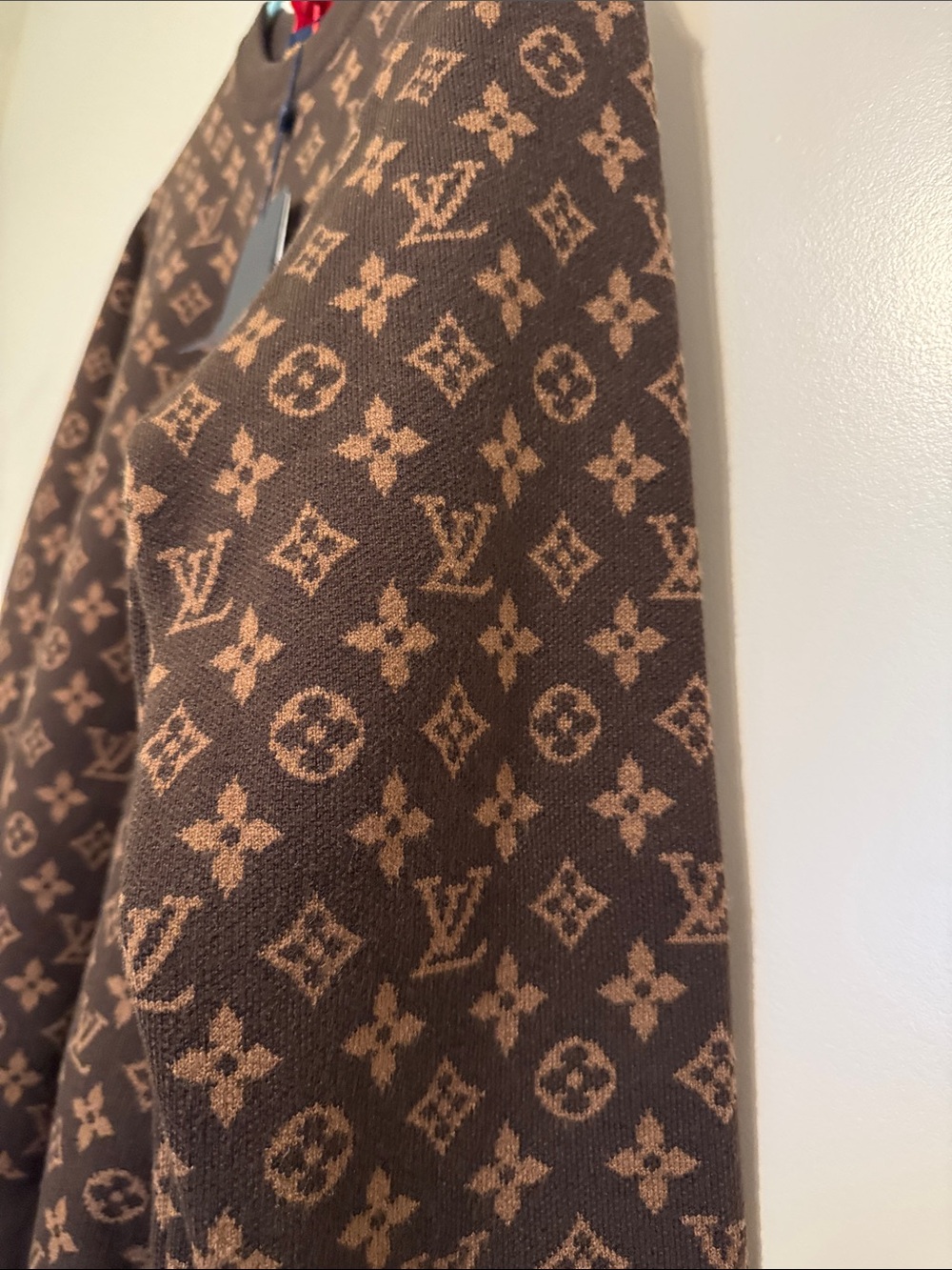 Louis Vuitton Brown & Tan Monogram Crewneck Sweater - Picture 2 of 6